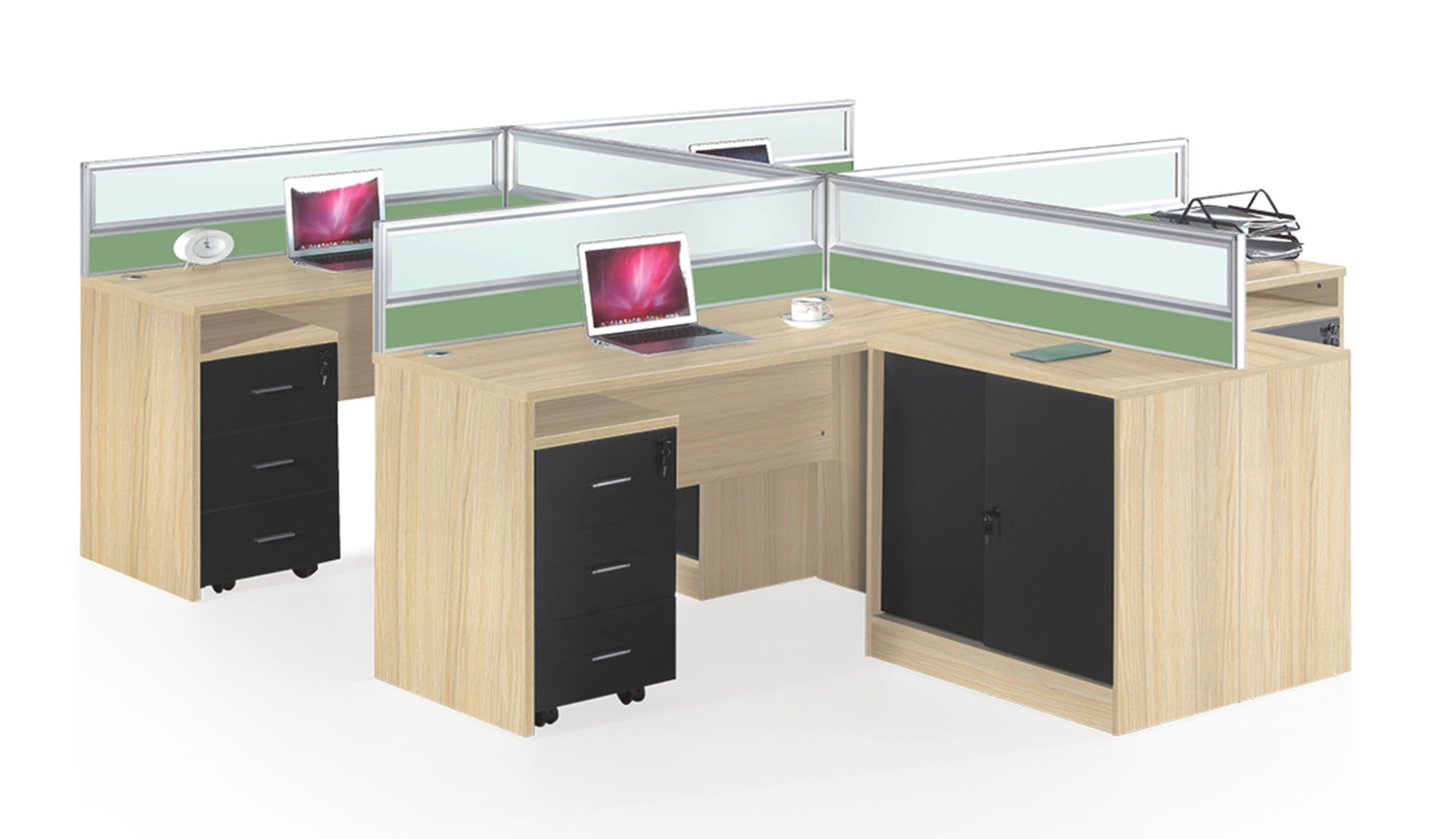 Modular Staff Laptop Computer Table with Partition