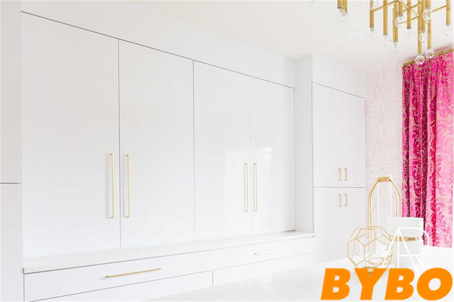 Modern High Glossy Hinged Door Wardrobe (BY-W-116)