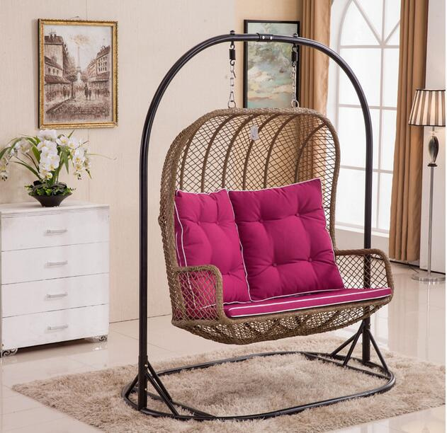 Double Seat Swing Hammock Hanging Chair Rattan Furniture