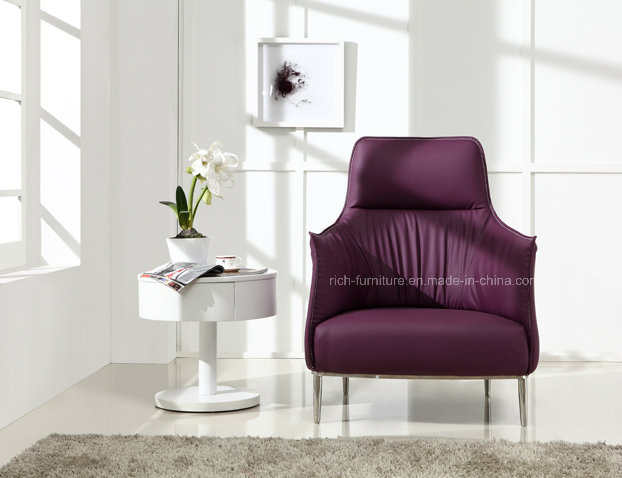 Steel Frame Modern PU Chaise Lounge