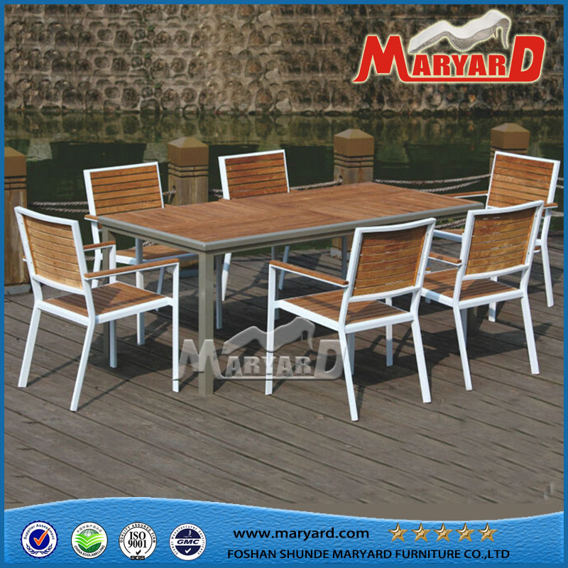 Teak Wood Garden Dining Set, Restaurant Dining Table and Chair Teak Furniture