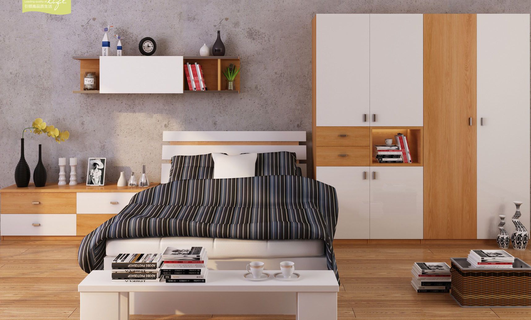 Wardrobe with Swing Door for Bedroom Furniture (V1-WS001)