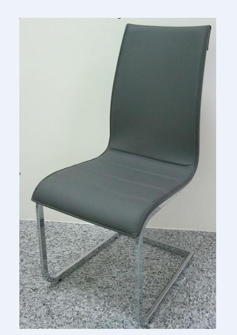 Modern Living Room Chromed Brushed Stainless Steel Leg Black White PU Upholstery Synthetic Leather Dining