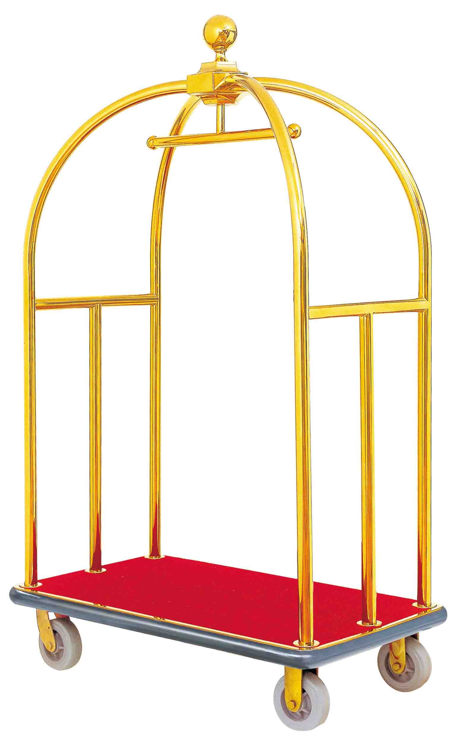 Stainless Steel Luggage Cart Hotel Lobby Trolley