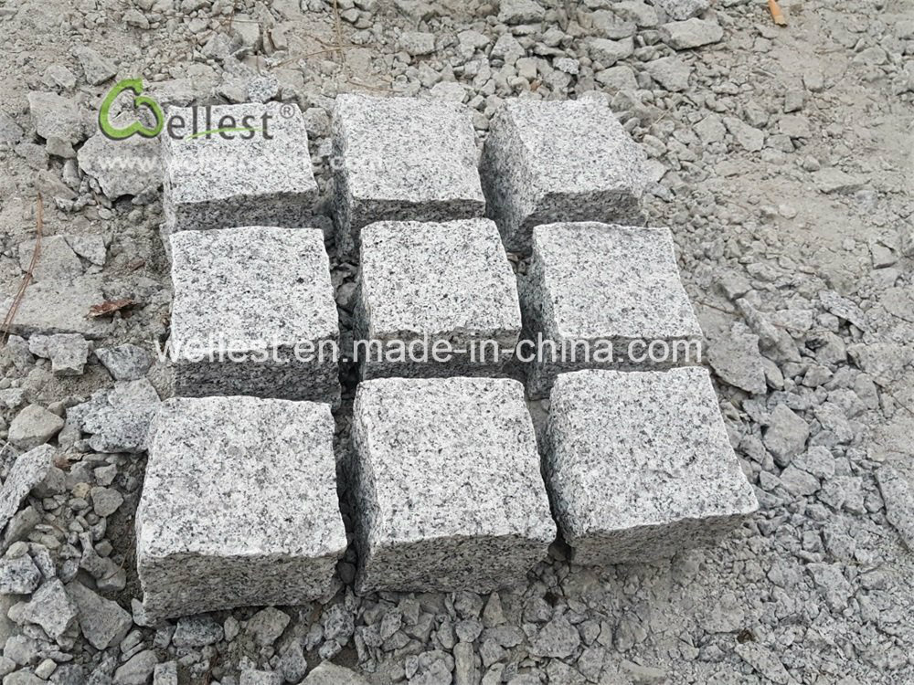 Garden Patio Grey Granite Pavers, Cobblestone