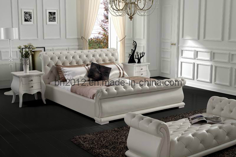 Genuine Half Leather Bed (SBT-5818)