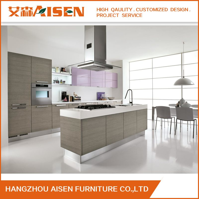 Long Warranty Time Commercial Small Wood Veneer Kitchen Cabinet
