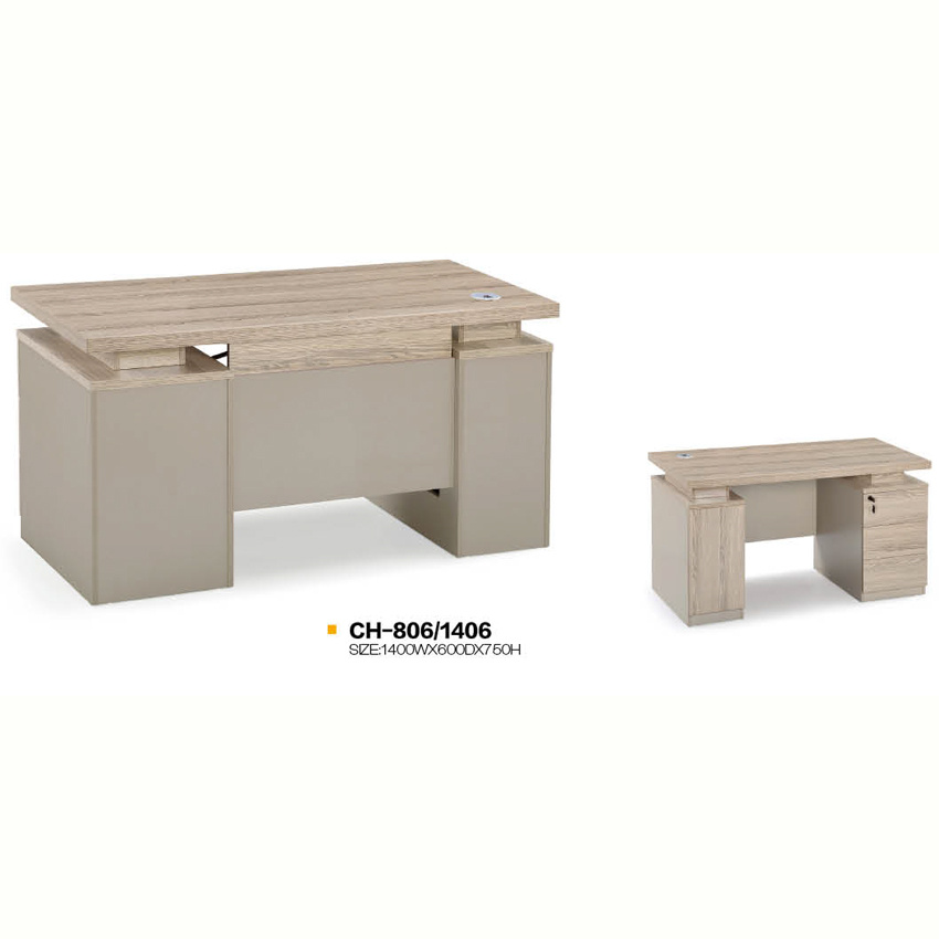 School Classroom Wood Computer Table with Two Sideboard