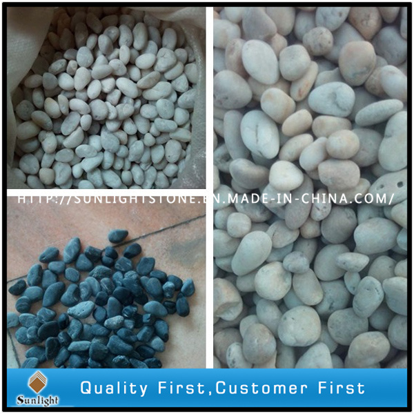Black/White Polished Natural Pebble Stone for Garden Decoration