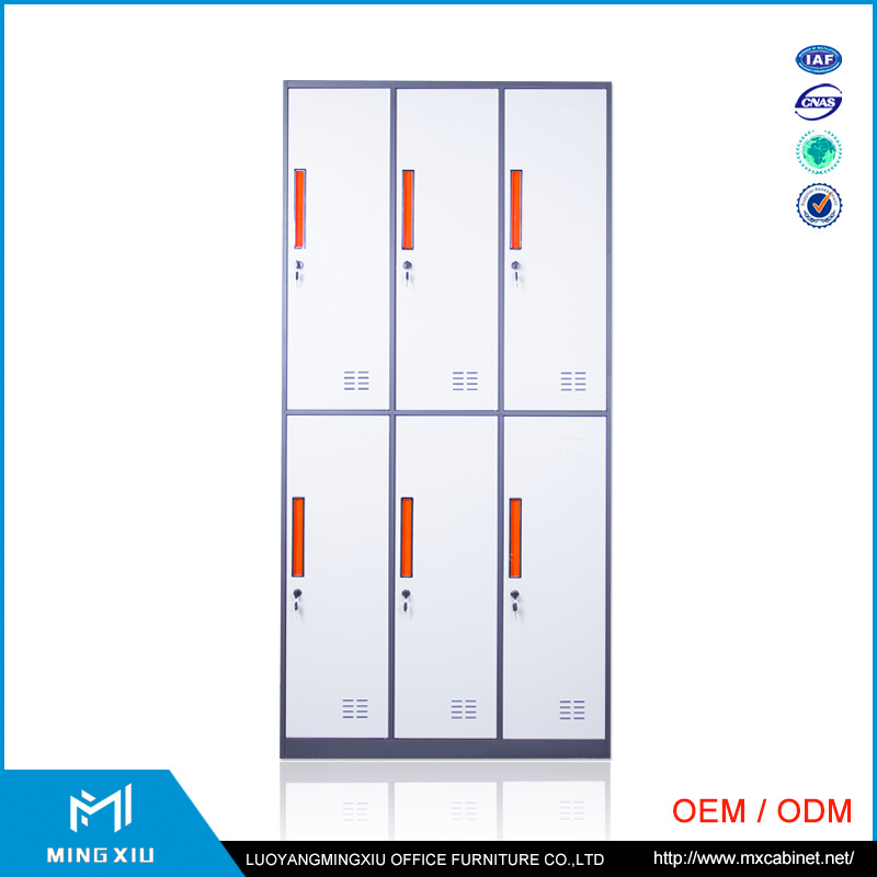 Mingxiu Steel Office Furniture Narrow Edge 6 Door Used Steel Lockers Cabinets / Swimming Lockers
