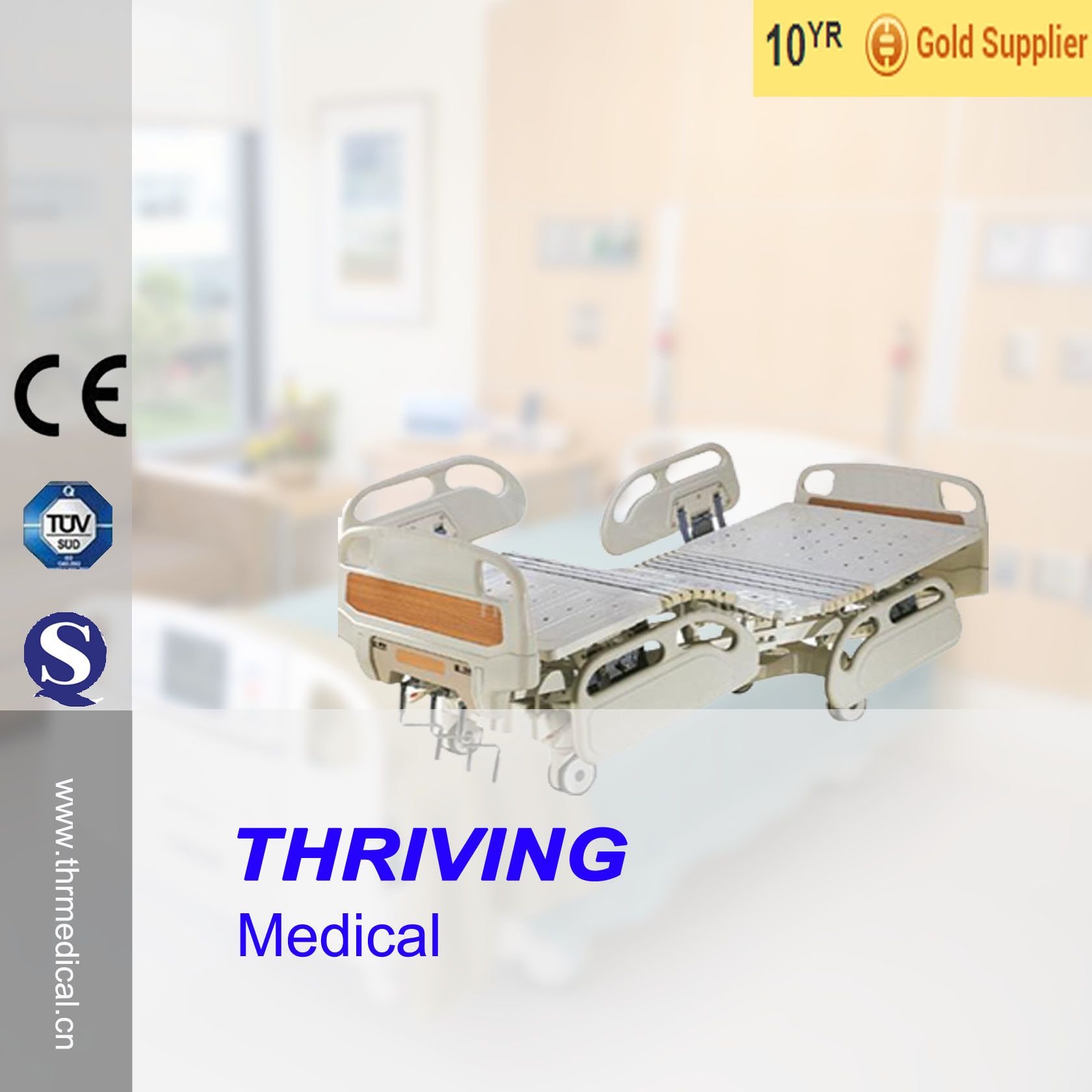 Thr-MB317 Tripe-Crank Manual Medical Bed