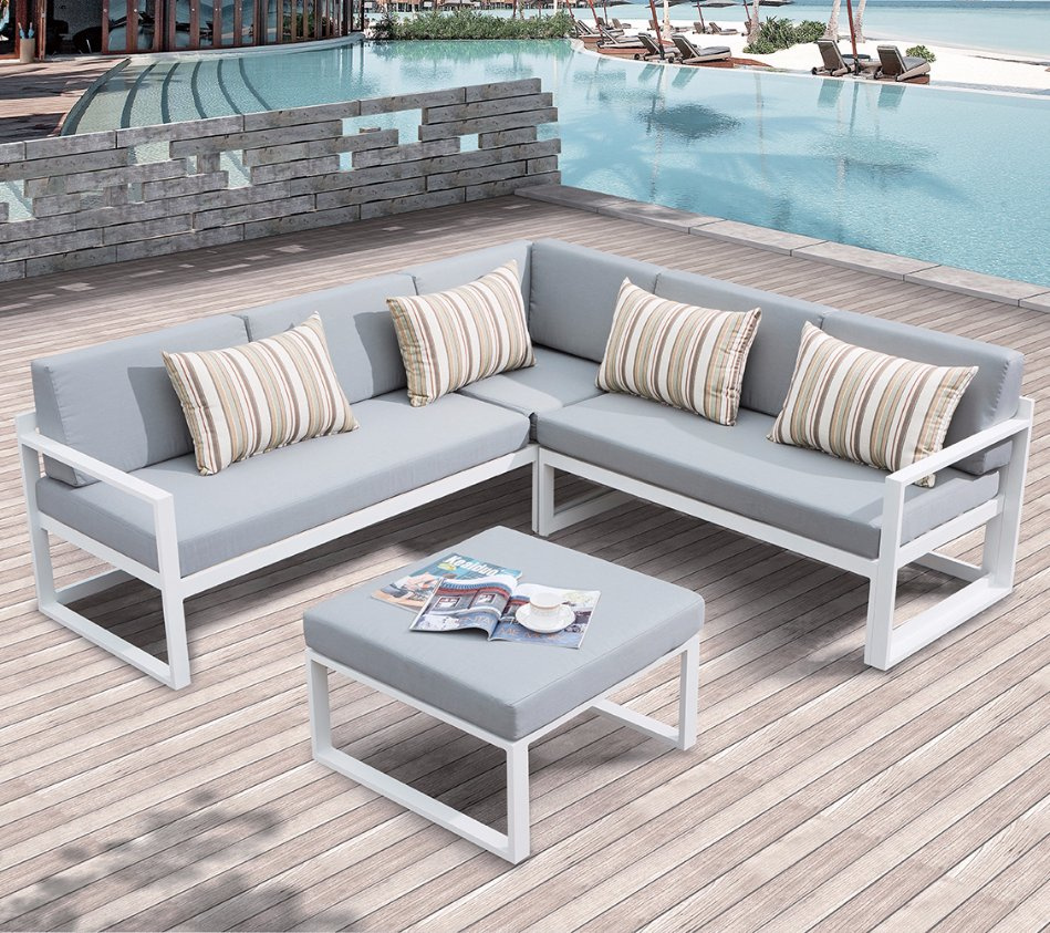 Modern Home Hotel Office Joya Aluminum Lounge Patio Garden Outdoor Sofa (J678)