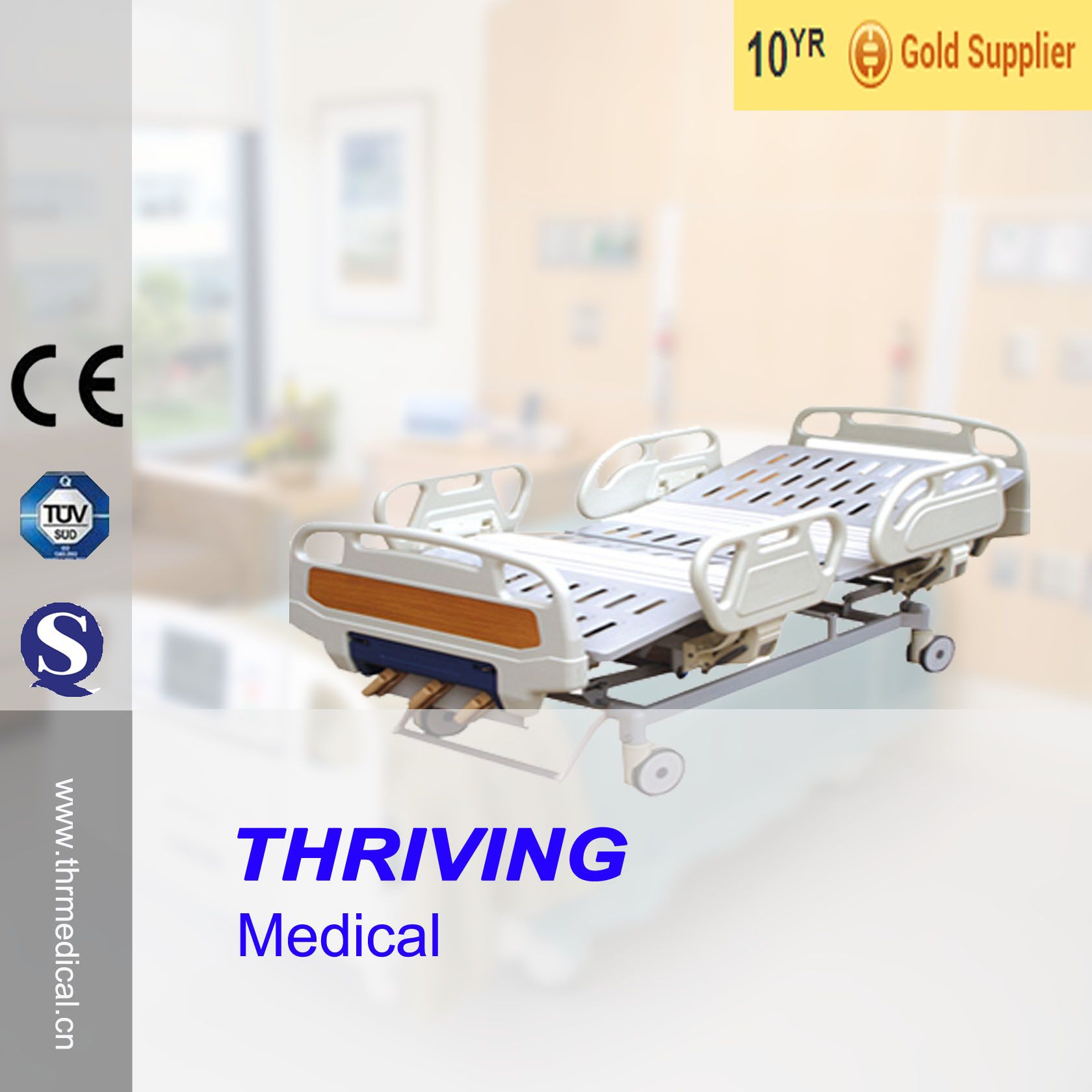 3-Crank Manual Hospital Bed (THR-BLC3611L)