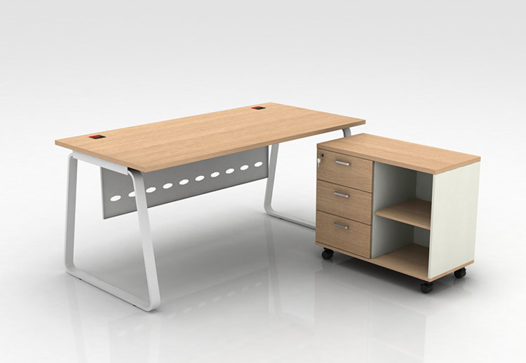 Wood Office Furniture Metal Leg Computer Table Executive Desk