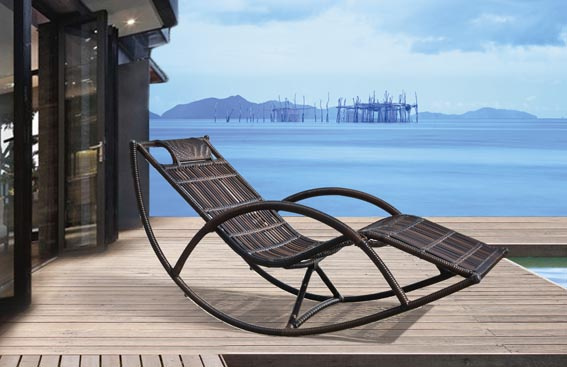 Outdoor Lounger Alu Rattan Lounge Garden Chair
