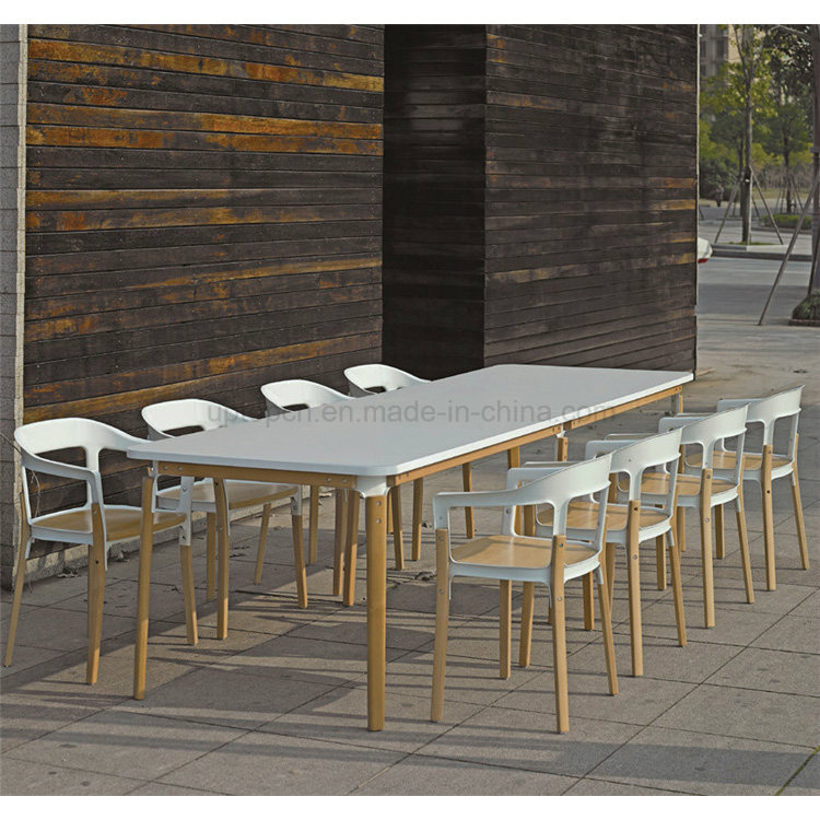 Sturdy Wooden Legs Food Court Dining Metal Chair (SP-EC798)