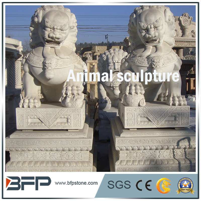 Animal White Natural Granite Carved Stone/ Statues/Sculpture for Garden Decoration