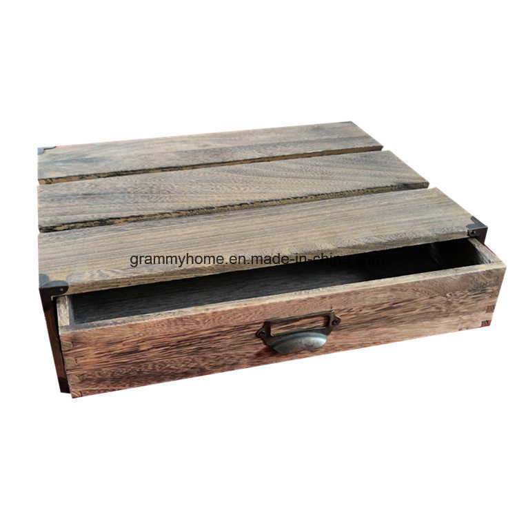 Paulownia Wooden Cabinet for Files Storage on Office Table.