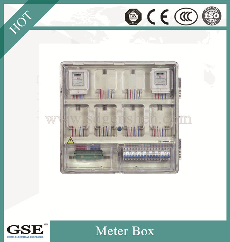 Waterproof IP44 Metal Electricity Single Eight Position Meter Cabinet
