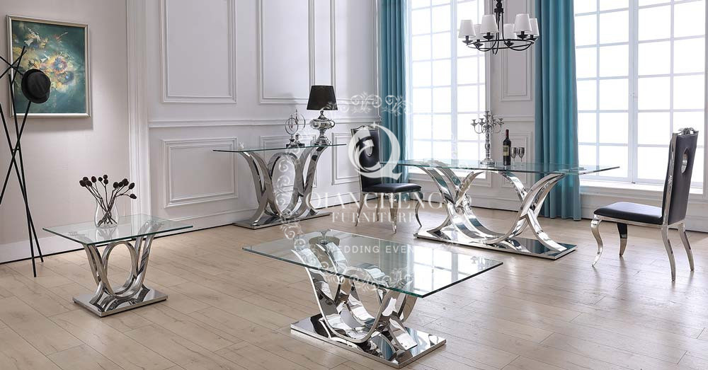 Modern X Shape Stainless Steel Base Dining Table Mexico Canada