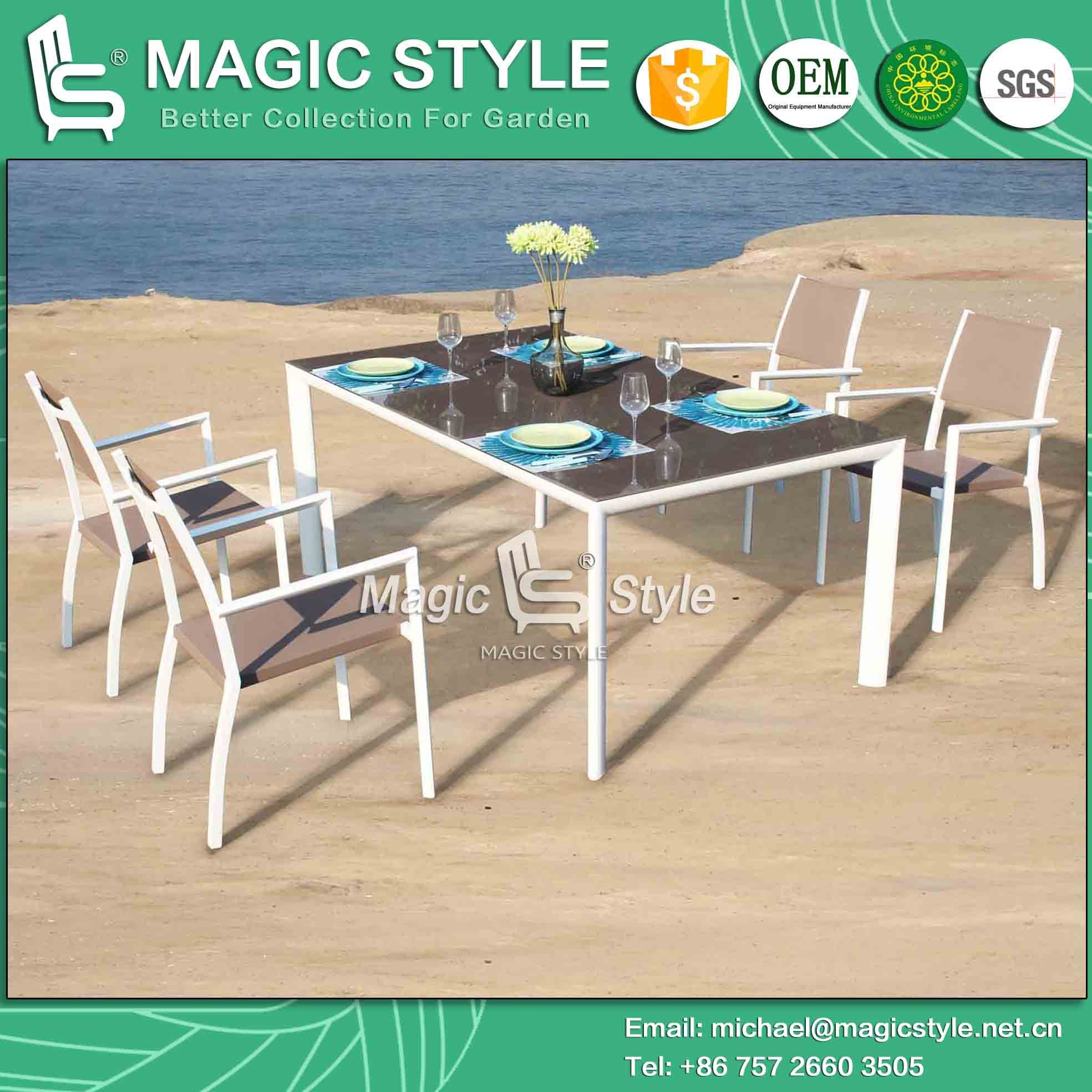 Textile Dining Set Dining Set Sling Dining Set Garden Furniture Stackable Chair New Design Sling Chair