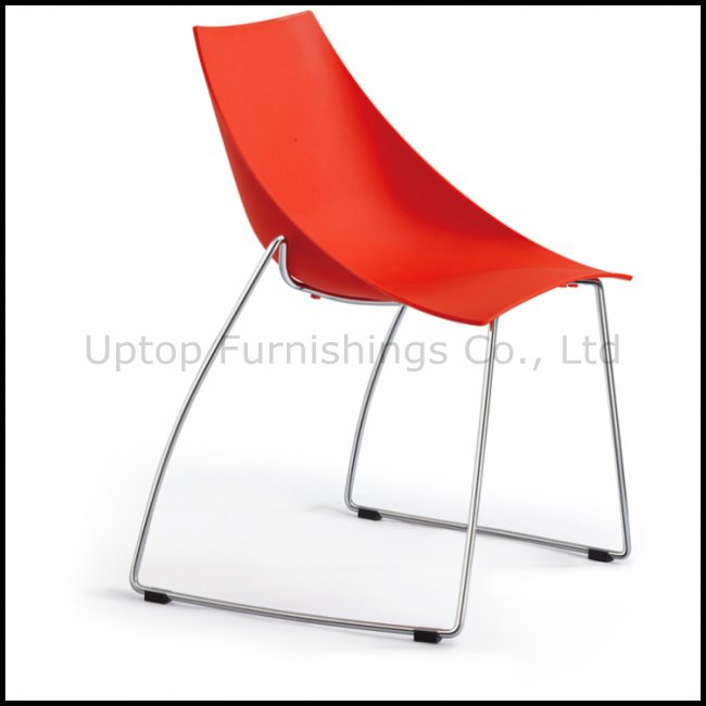 Modern Sled Base Red Plastic Guest Room Leisure Chair (SP-UC235)