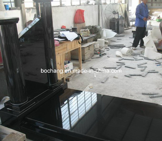 European Black Granite Tombstone, Headstone, Monument for Memorial