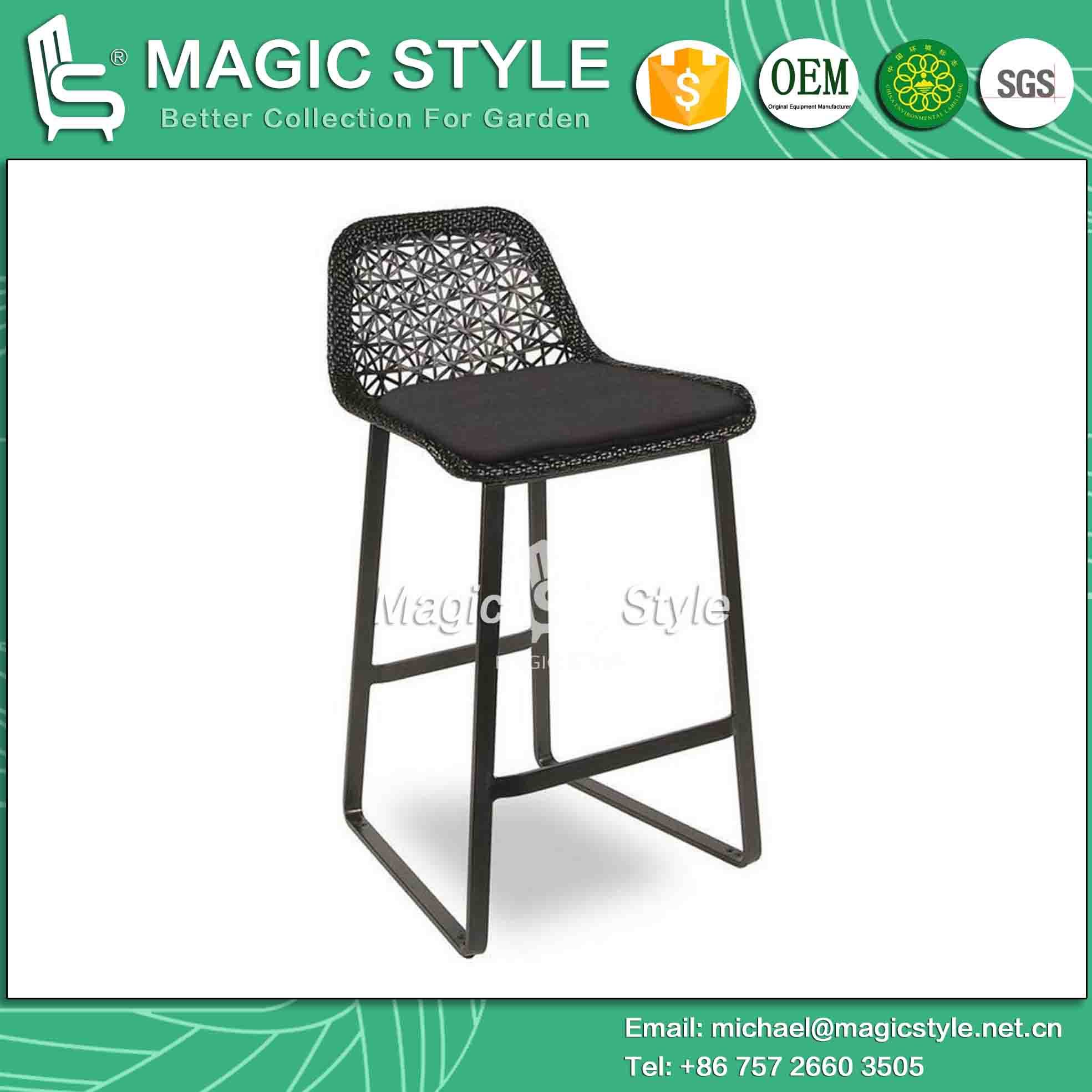 Bar Chair Wicker Chair Rattan Chair Club Chair Cafe Chair Outdoor Chair Patio Chair Weaving Chair Outdoor Furniture Poly Wicker Chair (Magic Style)