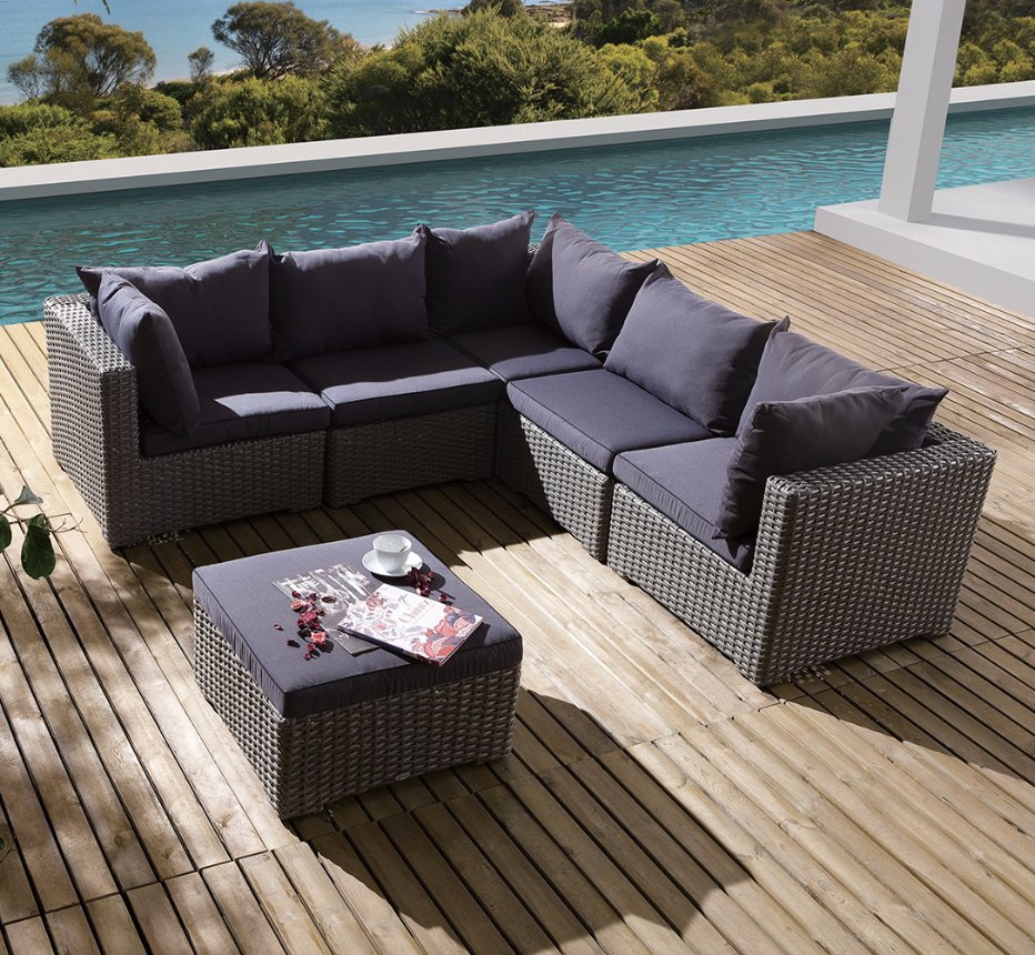 Outdoor Patio Home Hotel Office Garden Wicker Rattan Manhattan Lounge Sofa Set (J632)