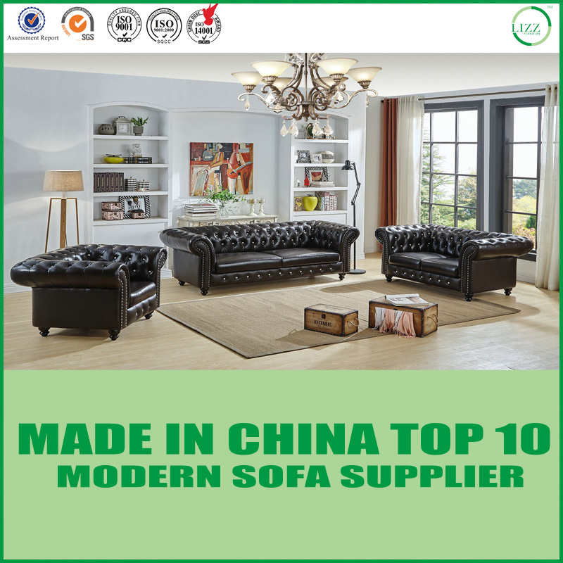 Divani Living Room Furniture Modern Leather Chesterfield Sectional Sofa