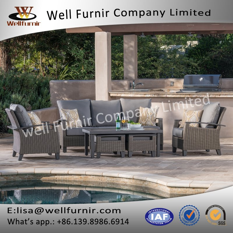 Well Furnir Wf-17086 Rattan 6PC Deep Seating Group