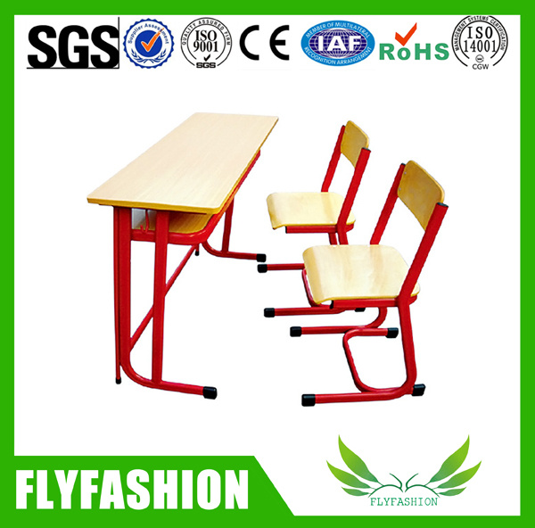 Middle School Wooden School Furniture Double Desk Sets (SF-21D)