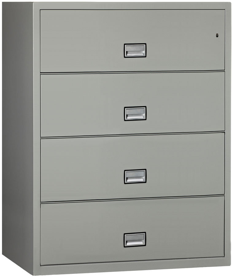4 Drawer Black Lateral Filing Cabinets for Office