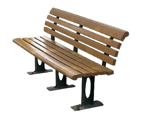 Garden Cast Iron Bench with Handrail and Backrest