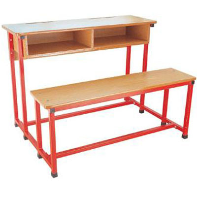 Chinese Classroom Furniture Wooden Double Student Desk and Chair (FS-3233)