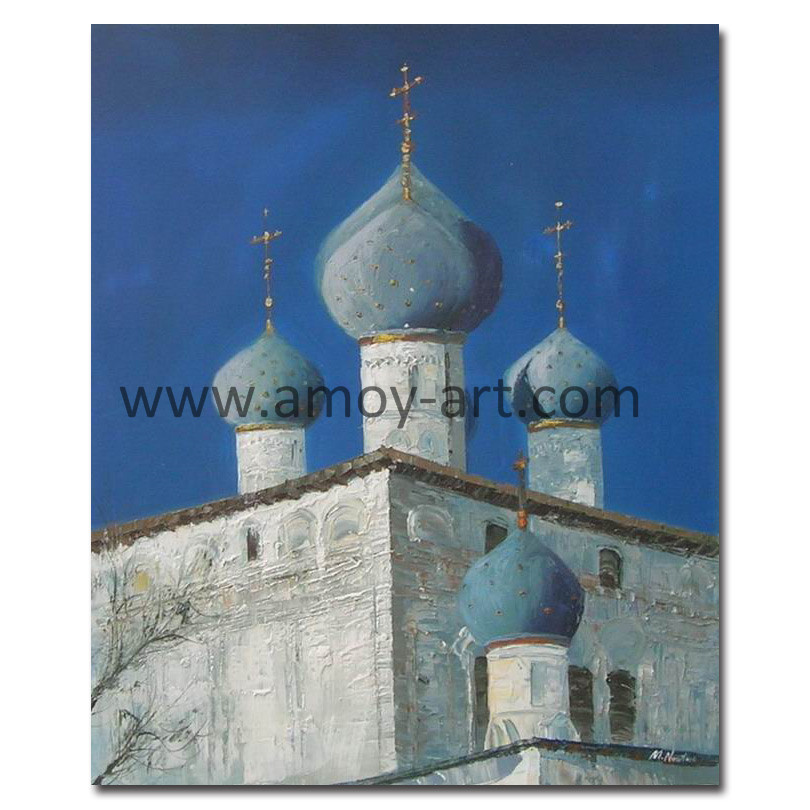 Architectural and Building Landscape Oil Painting for Home Decoration