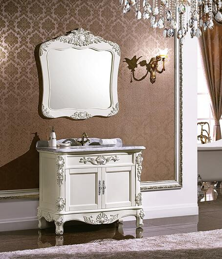 Antique Style Bathroom Cabinet Made of Solid Wood