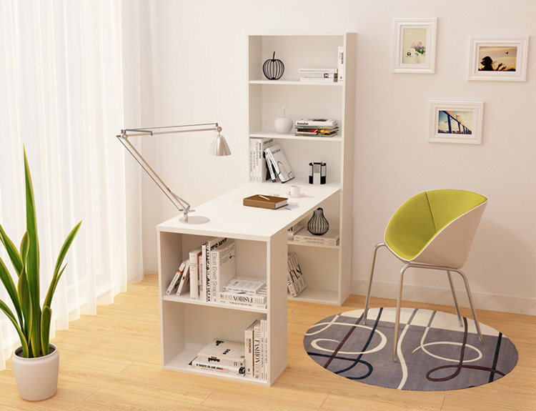 Office Furniture Wood Laptop Table with Book Shelf