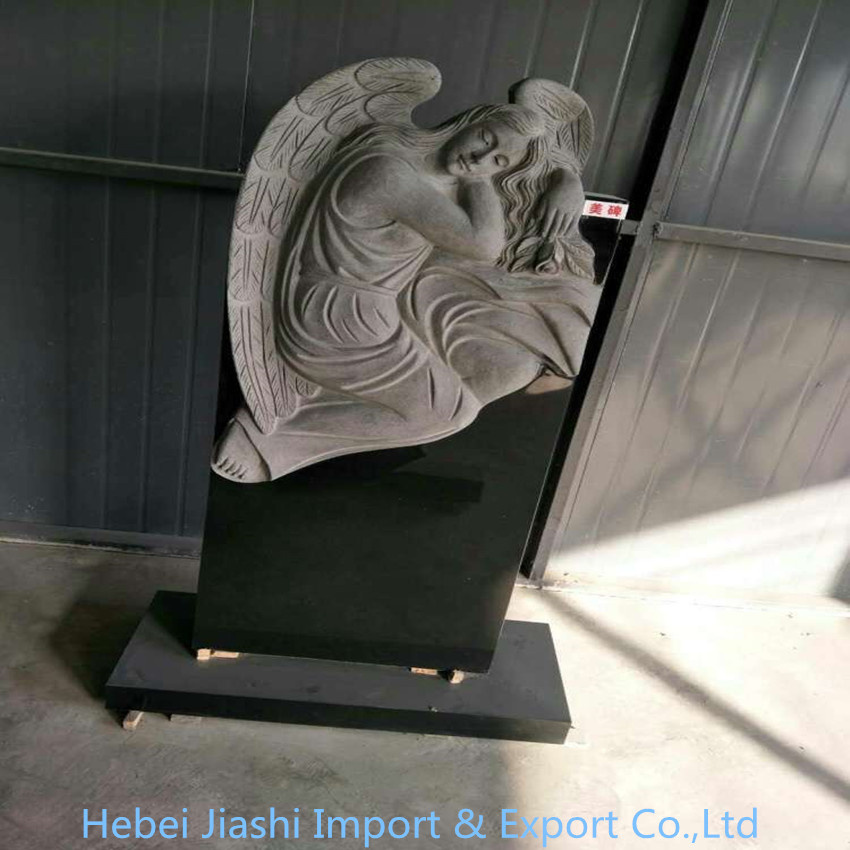 American Style Granite Headsone and Memorial Monument with Angel