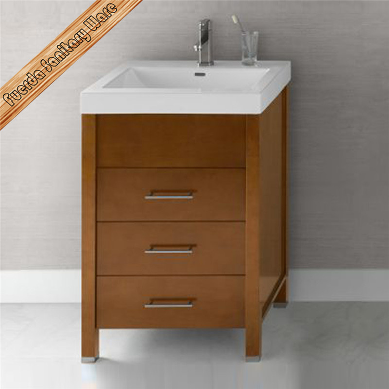 Fed-1898 Light Brown Mini Bathroom Vanity Small Size Bathroom Cabinet