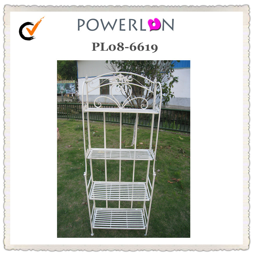 Plano 4-Tier Heavy-Duty Wrought Iron Shelves, White