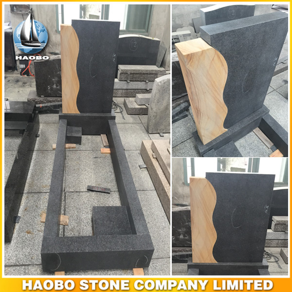 Rainbow Sandstone Kerbed Memorial for Sale Granite Kerb Sets