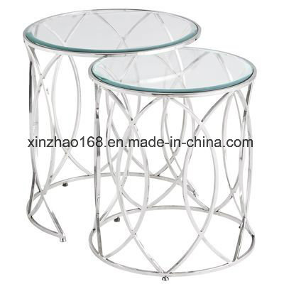 Powder Coating Metal Frame Tempered Glass Dining Table