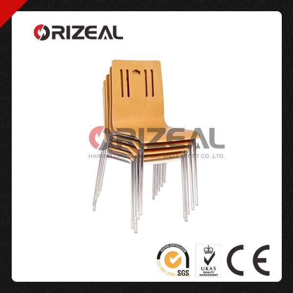 Comfortable Plywood Stackable Cheapest Stainless Steel Bent Wood Dining Chair