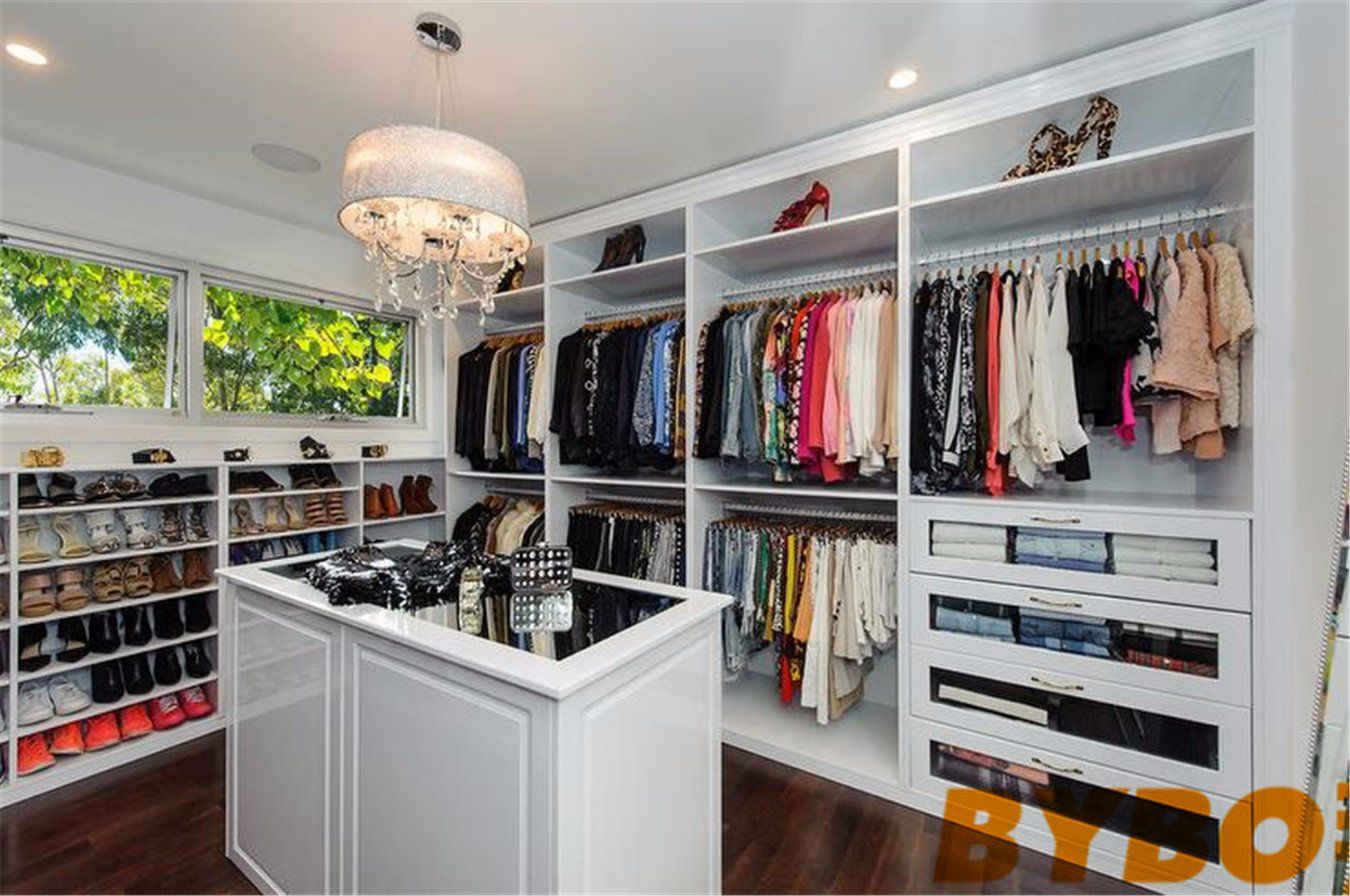 Mirror Top Closet Island with Crystal Chandelier Wardrobe (BY-W-47)