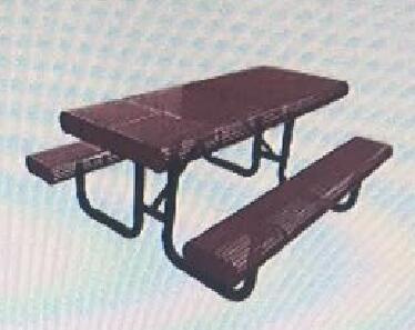 Radial Edge Perforated Metal Picnic Table