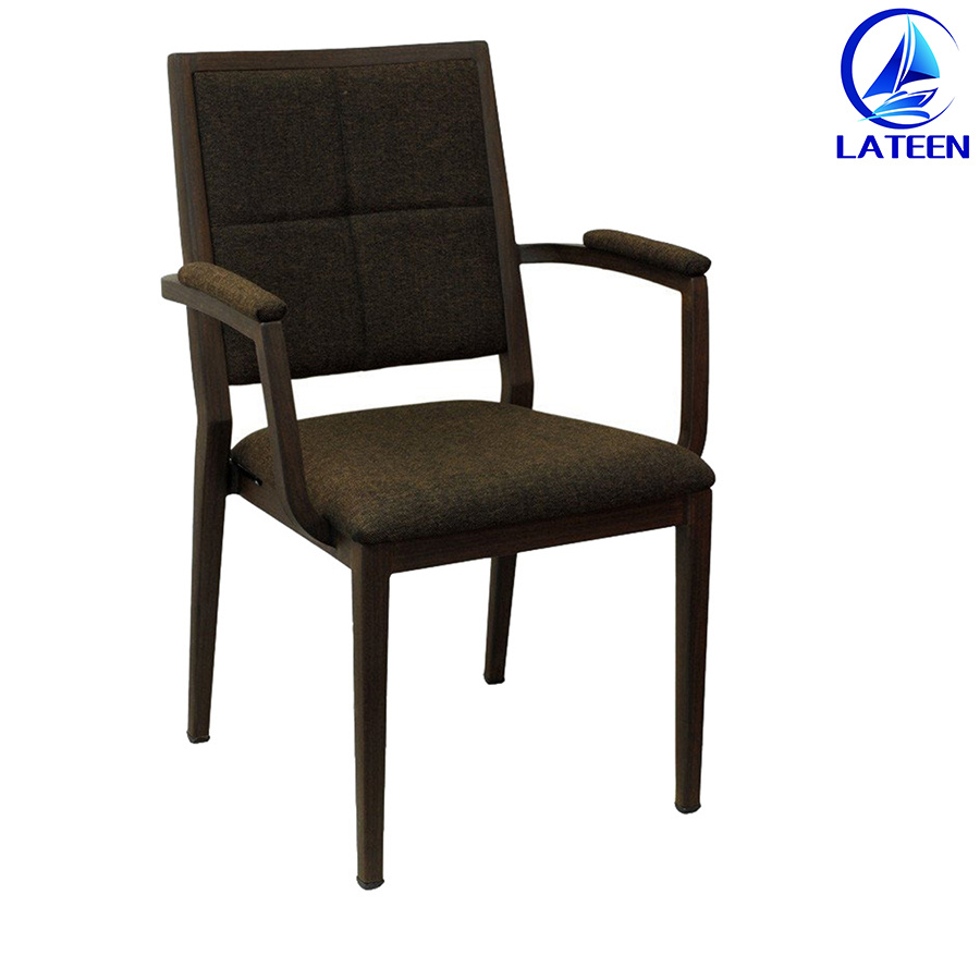 Sale Dining Furniture Aluminum Metal Wood Like Chair