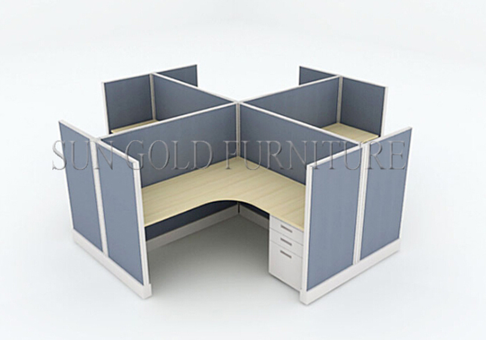 4-Seats Office Workstation, Office Table with Panel Partition (sz-ws139)