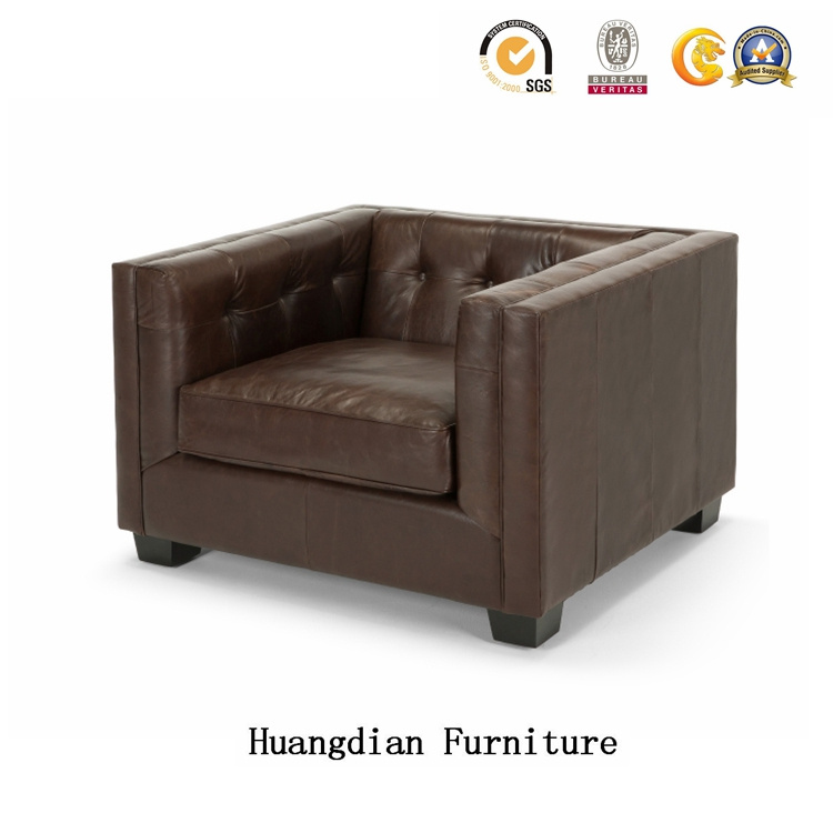 Customized Hotel Living Room Furniture Leather Armchair Wholesale Sofa (HD1603)