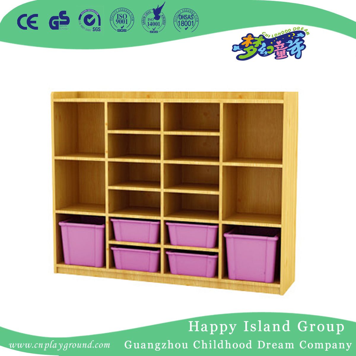 School Middle Solid Wooden Storage Cabinet (HG-4502)